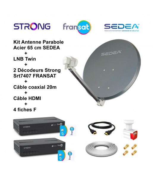 Kit Parabole Acier 65 cm Anthracite Kit Parabole Acier 65 cm Anthracite