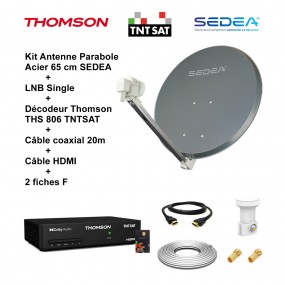 Kit Parabole Acier 65 cm Anthracite
