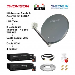 Kit Parabole Acier 65 cm Anthracite
