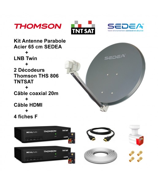 Kit Parabole Acier 65 cm Anthracite Kit Parabole Acier 65 cm Anthracite