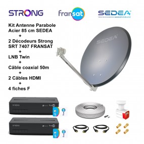 Kit Parabole Acier 85 cm Anthracite