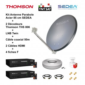 Kit Parabole Acier 85 cm Anthracite