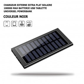 Présentation principale du chargeur externe extra plat solaire Powerbank-100000-mAh