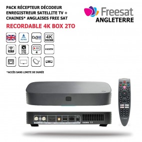 Pack Récepteur Décodeur Satellite + Bouquet Tv Recordable-4K-TV-Box-2To