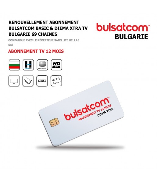 Abonnement Bulsatcom 12 Mois AB-Basic-Diema-XTRA Abonnement Bulsatcom 12 Mois AB-Basic-Diema-XTRA