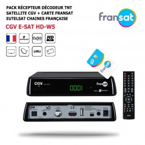 Pack Récepteur Décodeur Satellite + Carte Tv FRANSAT CGV-ESAT-HD-W5