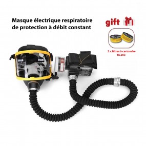 Kit Masque Respiratoire à gaz Débit constant Electrique + 2x Filtres RC203