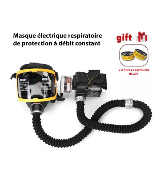 Kit Masque Respiratoire à gaz Débit constant Electrique + 2x Filtres RC203 Kit Masque Respiratoire à gaz Débit constant Electrique + 2x Filtres RC203