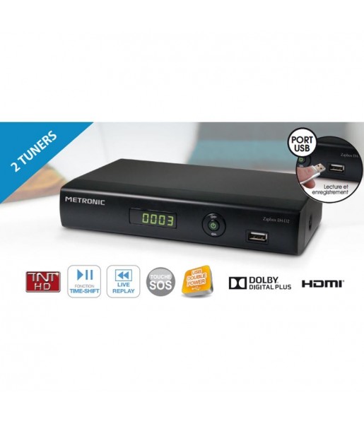 Décodeur Double tuner Adaptateur TNT HD Metronic ZAPBOX EH-D2 Décodeur Double tuner Adaptateur TNT HD Metronic ZAPBOX EH-D2