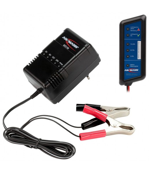 Chargeur automatique pour batteries au plomb ANSMANN ALCS 2-24A 2V 6V 12V 24V + pinces crocodile + Testeur de batterie Chargeur automatique pour batteries au plomb ANSMANN ALCS 2-24A 2V 6V 12V 24V + pinces crocodile + Testeur de batterie