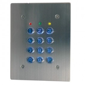Clavier à code filaire SU2EABTMG touches métal à encastrer avec plastron inox 12-24V AC-DC - 60 codes Clavier à code filaire SU2EABTMG touches métal à encastrer avec plastron inox 12-24V AC-DC - 60 codes