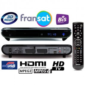 Aston Diva HD Premium Wifi intégré - Décodeur Satellite Numérique TNT HD FRANSAT USB PVR avec carte Viaccess Fransat