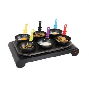 LIVOO DOM200 Set 3 en 1 – Mini Woks, Crêpière et Grill | Noir